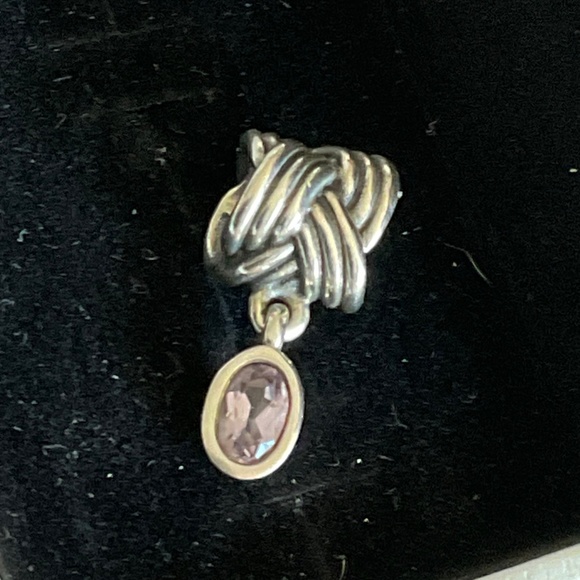 Pandora Silver Bracelet Charm with Pink Stone - Picture 4 of 4